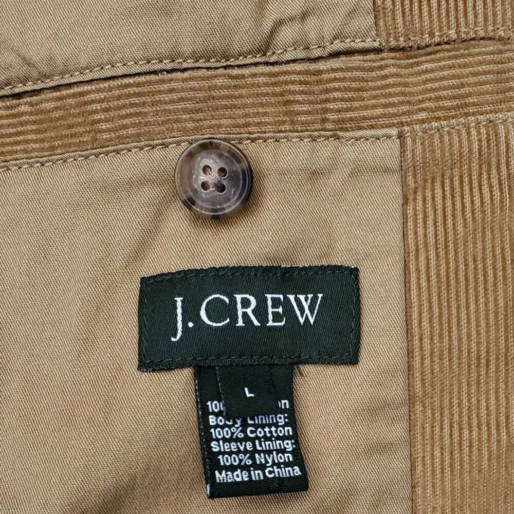 Vintage J Crew Brown Corduroy Blazer Ivy Prep Professor 3 Btn Sport Jacket Sz L